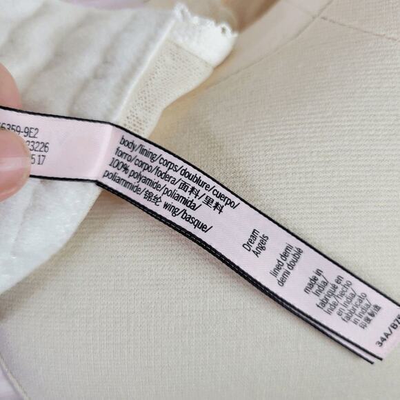 Victoria's Secret Dream Angels Lined Demi Lace Bra Ivory‎ 34A - Picture 4 of 9